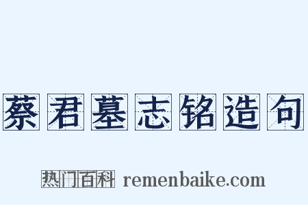 蔡君墓志铭造句是什么意思的图片